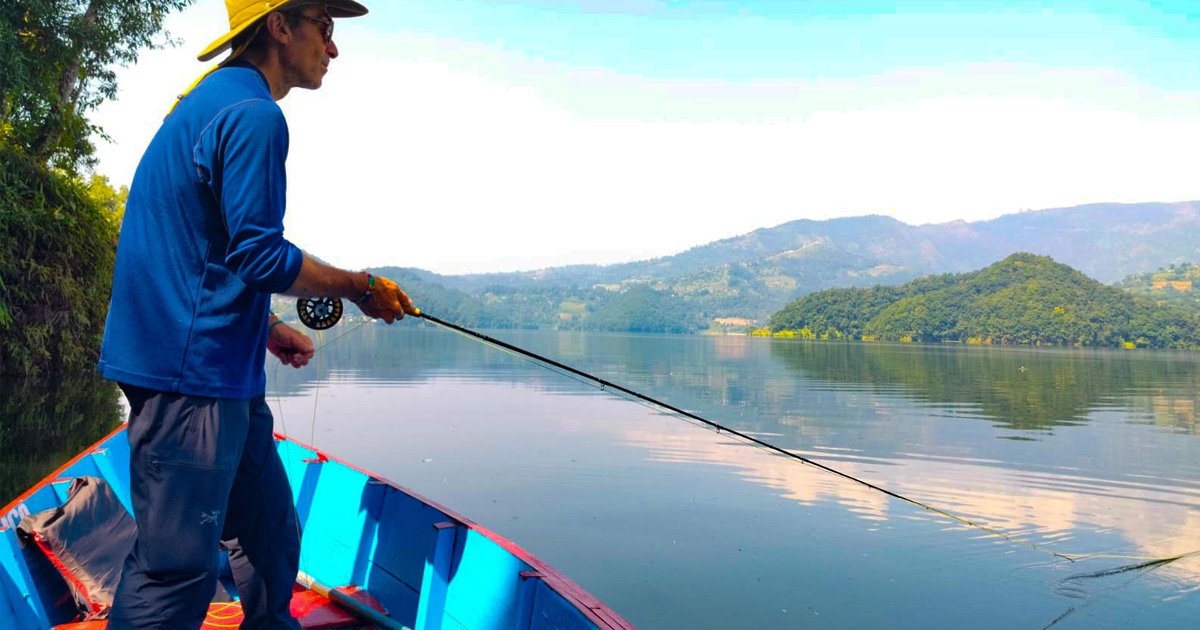 Fishing in Fewa Lake